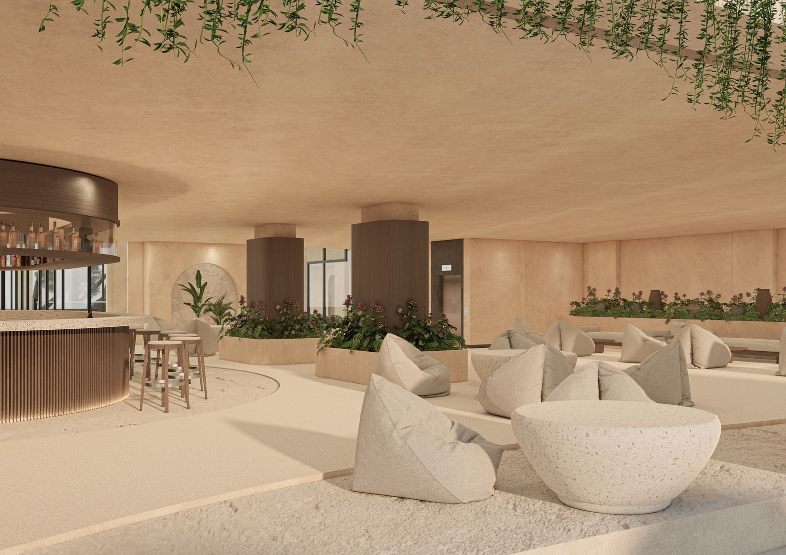 Le bar vu depuis le lounge